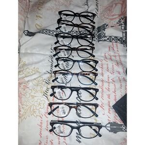 Lot #1- INC 9 Pack High Quality Reading Glasses Unisex Black/Brown Mix +1.25